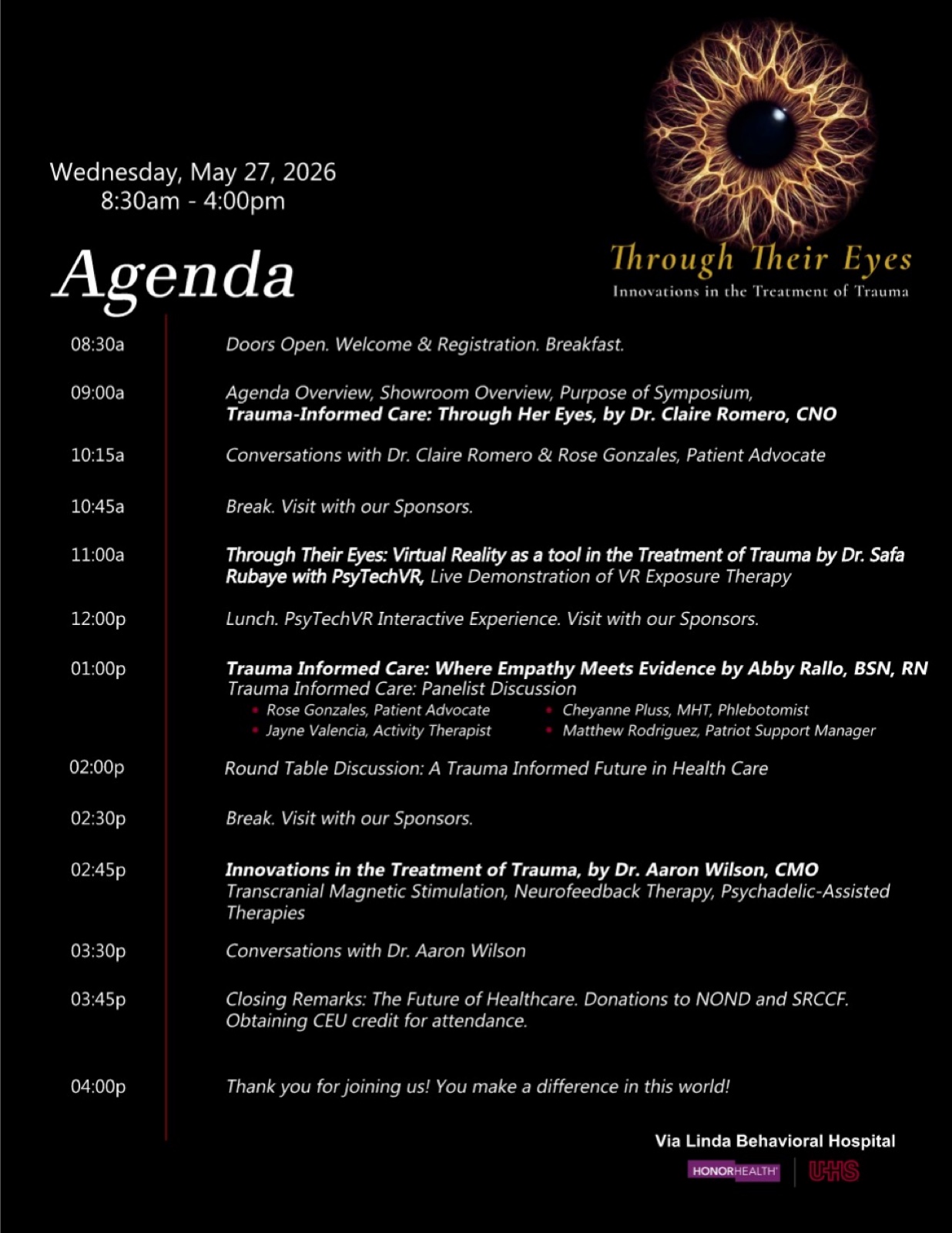 The agenda as it arrived, lavender chevrons and placeholder text on white