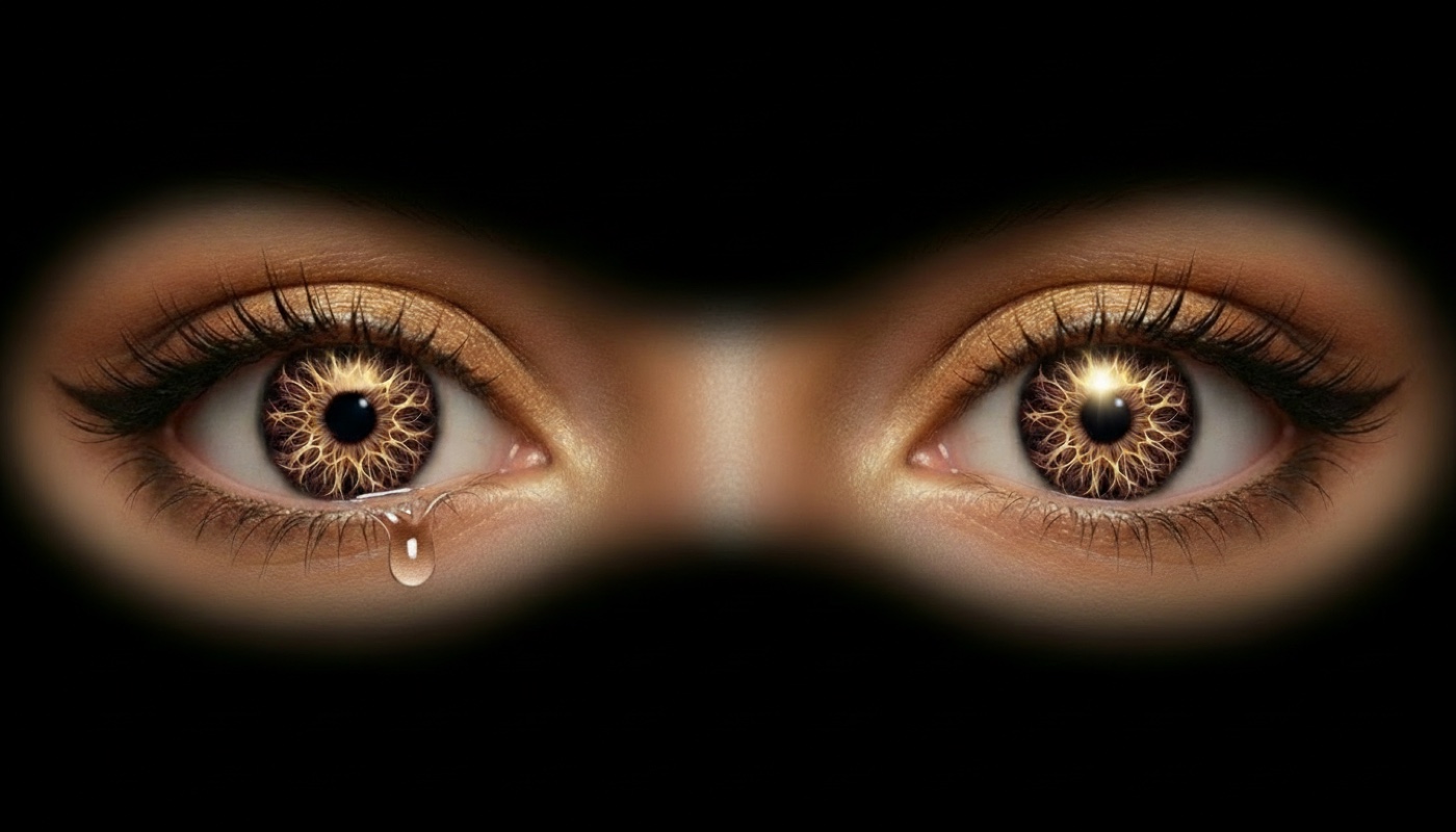 Killed route, the bridged eyes with tears