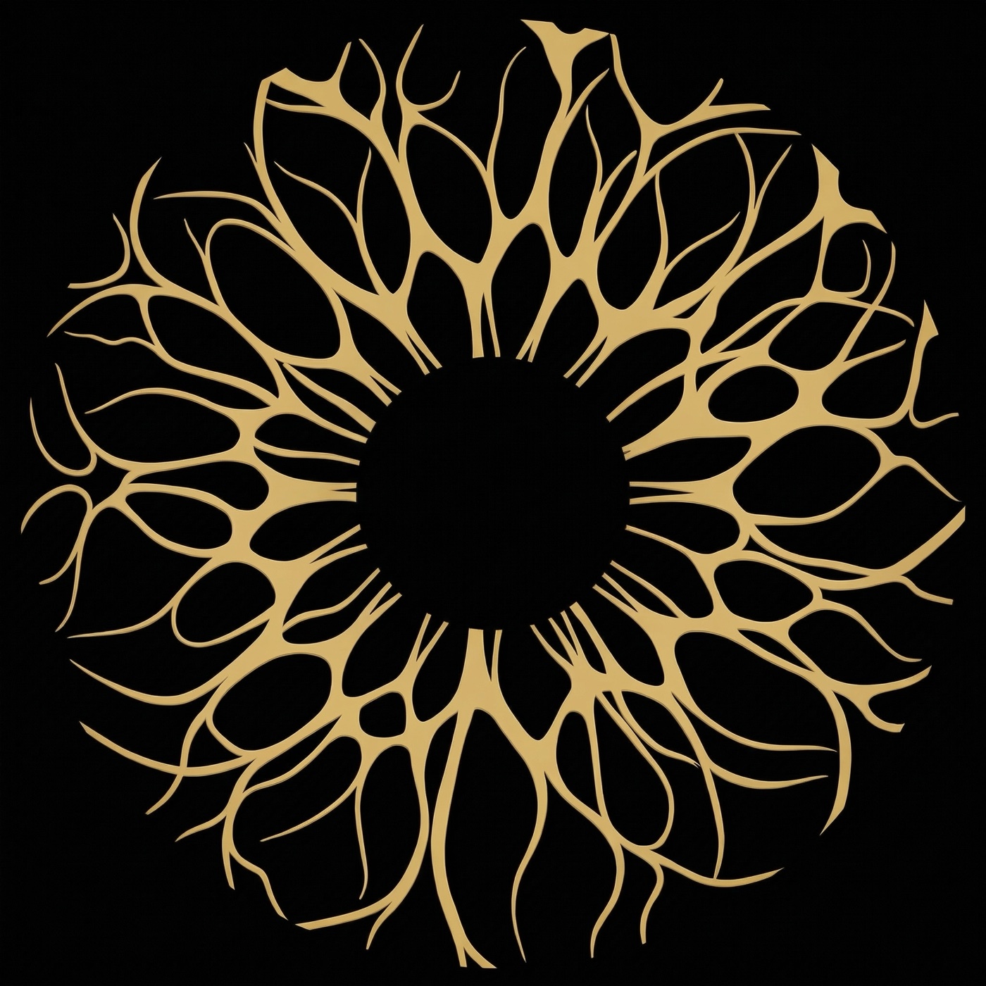The iris reduced to embossed linework