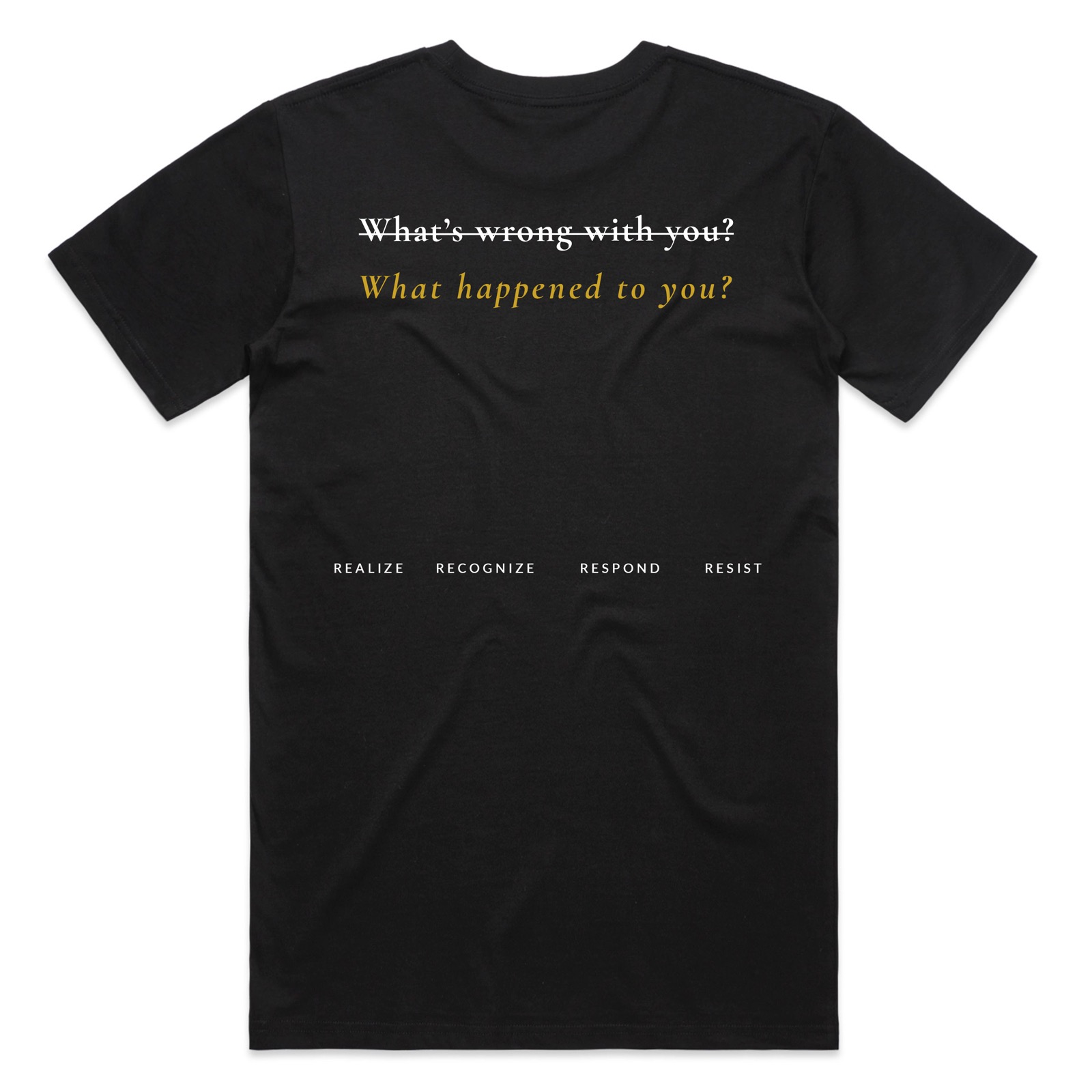 Rejected shirt back, the old question struck through above the new one